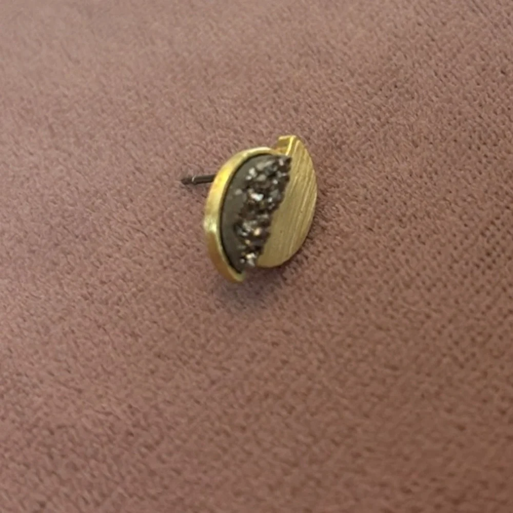 Ava Rose “Jackson” Gold & Druzy Stud Earrings